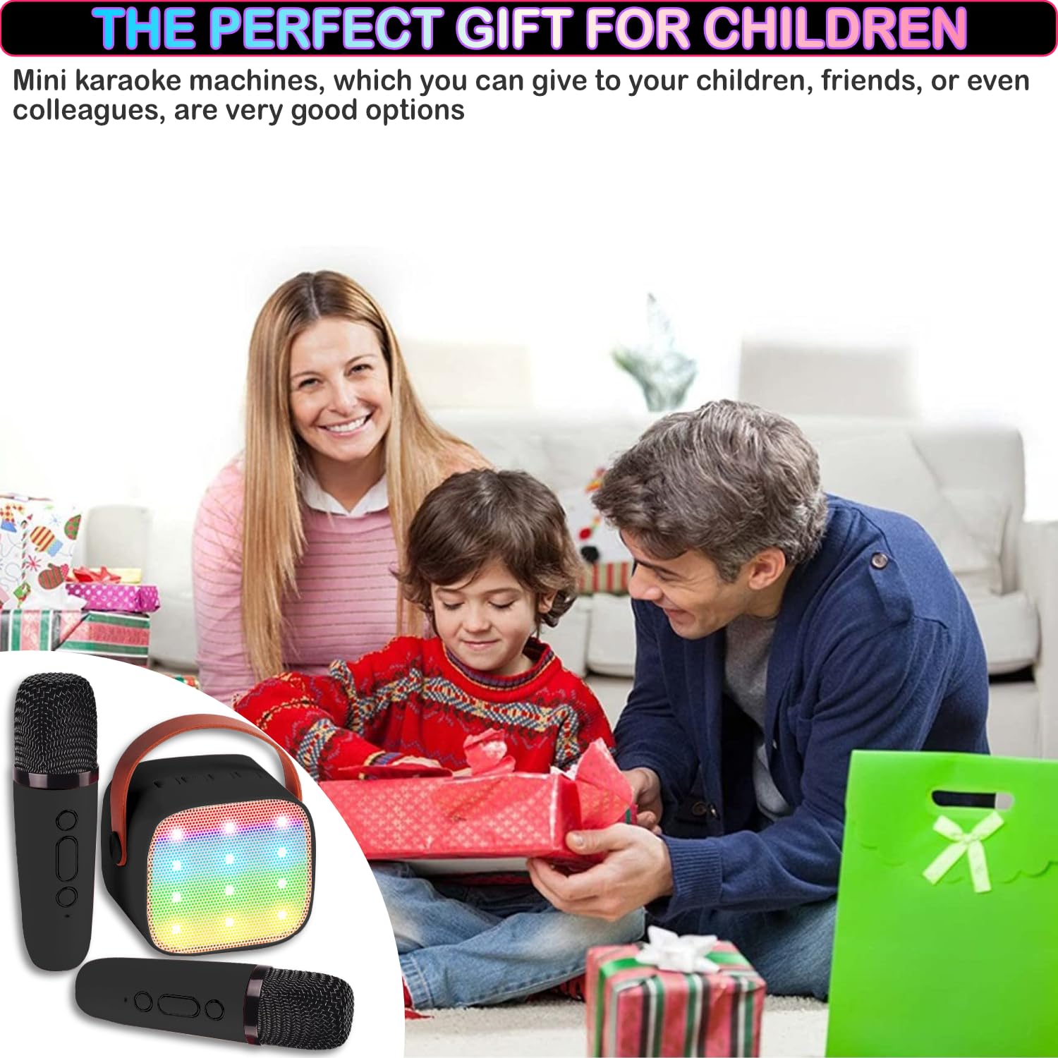 Darkant mini karaoke machine compact for kids and adults at gatherings.