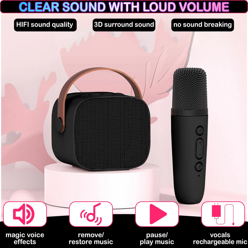 Darkant mini karaoke machine portable design with 6-hour battery for outdoor play.