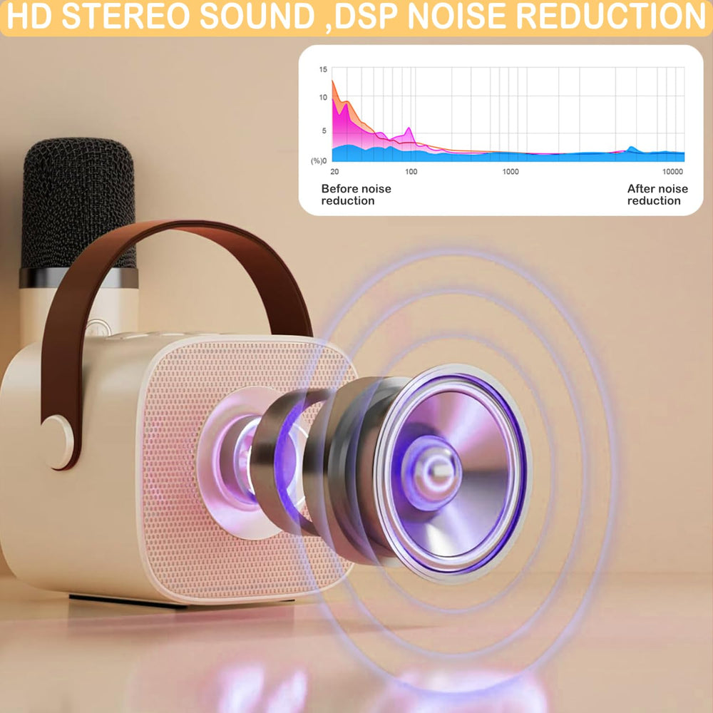 Darkant wireless microphone setup shown for real-time singing with effects.