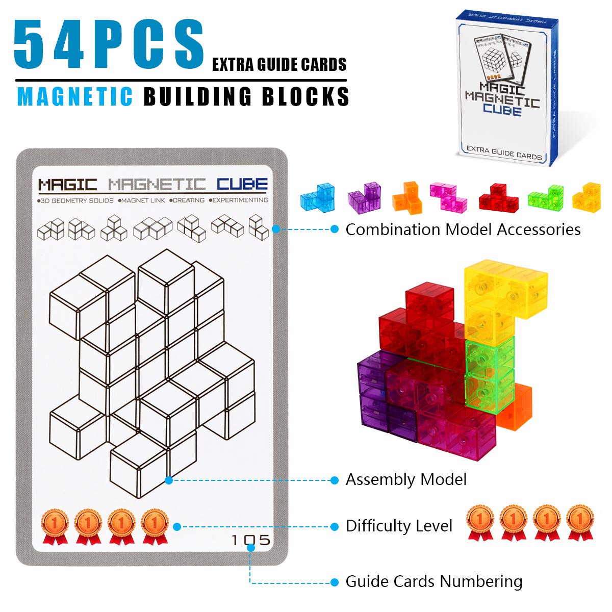 DASDAX Magic Magnetic 3D Cubes dog figure fosters tactile learning