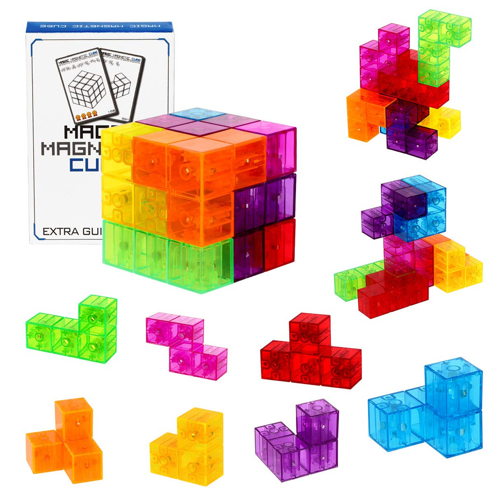 DASDAX Magic Magnetic 3D Cubes front view, colorful blocks for imaginative play
