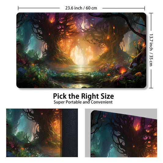DAUXID premium MTG mat edge detail shows durable stitching.
