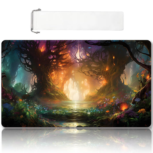 DAUXID MTG playmat top view with vibrant vintage design.