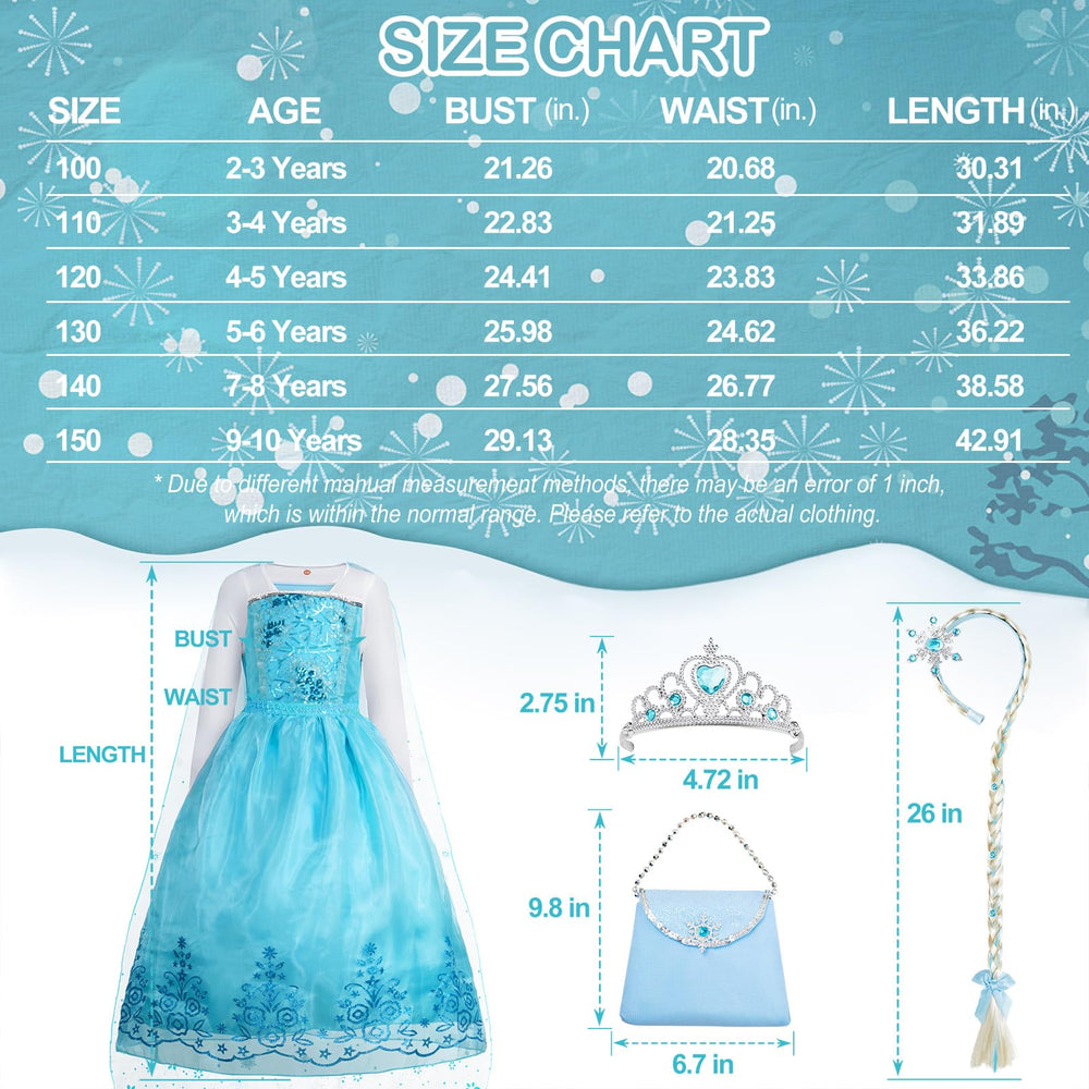 Davvew Princess Dress size 3 to 8 years ensures a comfortable fit