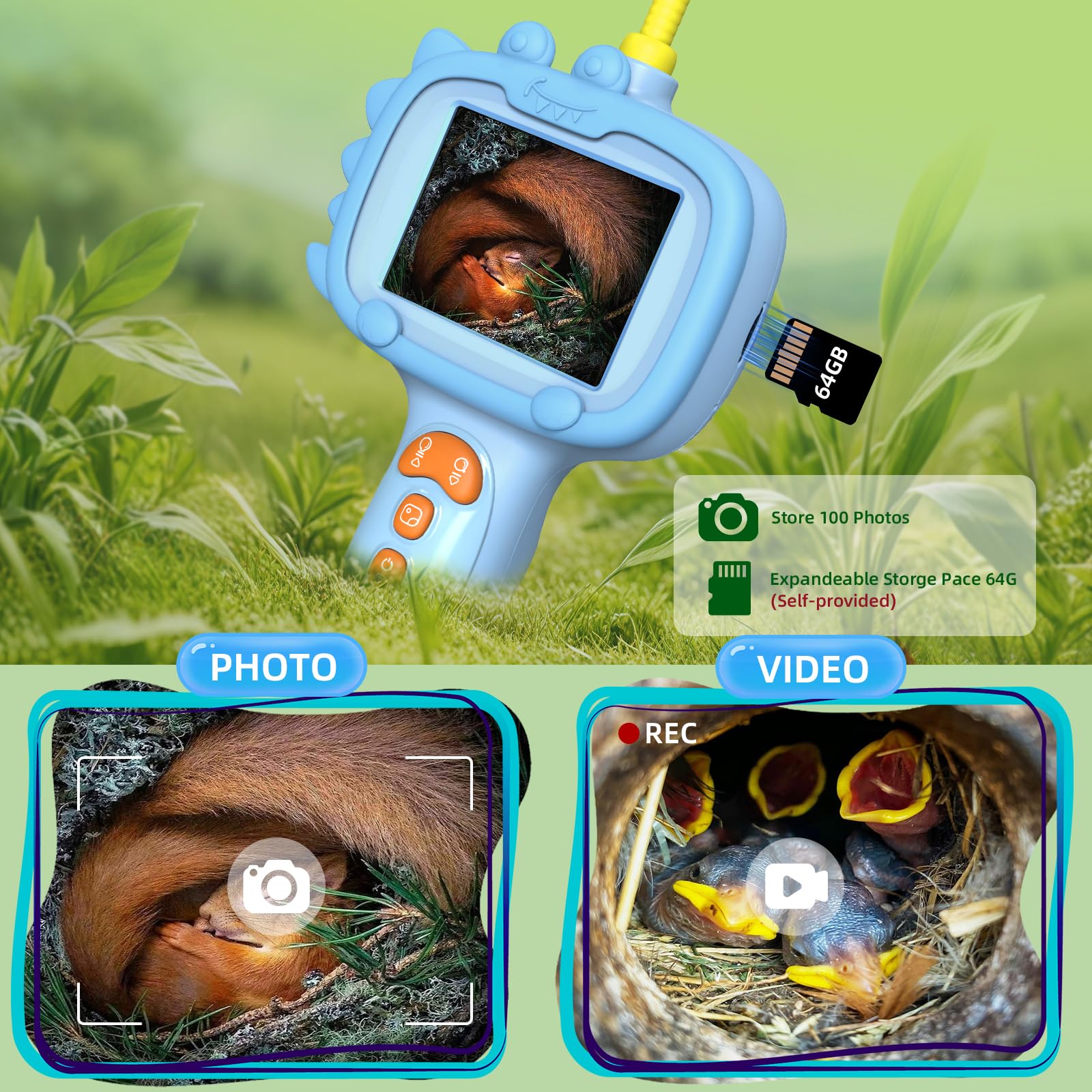 Daxiongmao borescope streams 1080p video for clear outdoor discoveries.