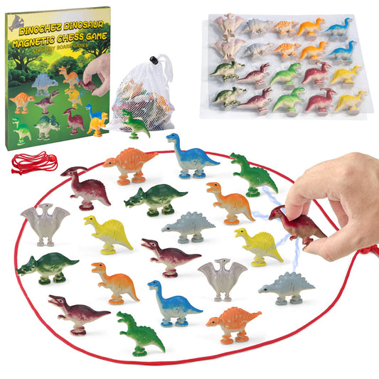 Dayingjiang Dinochez dinosaurs magnetic chess setup for portable family play.
