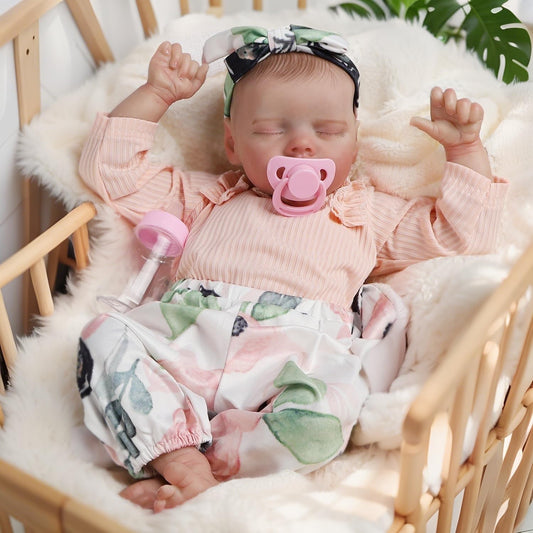 DAYOFF KIDS sleeping-face doll in serene pose ideal for comforting role play