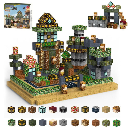 Dazhshun magnetic building blocks cubes assembled for creative construction and fine motor skills.