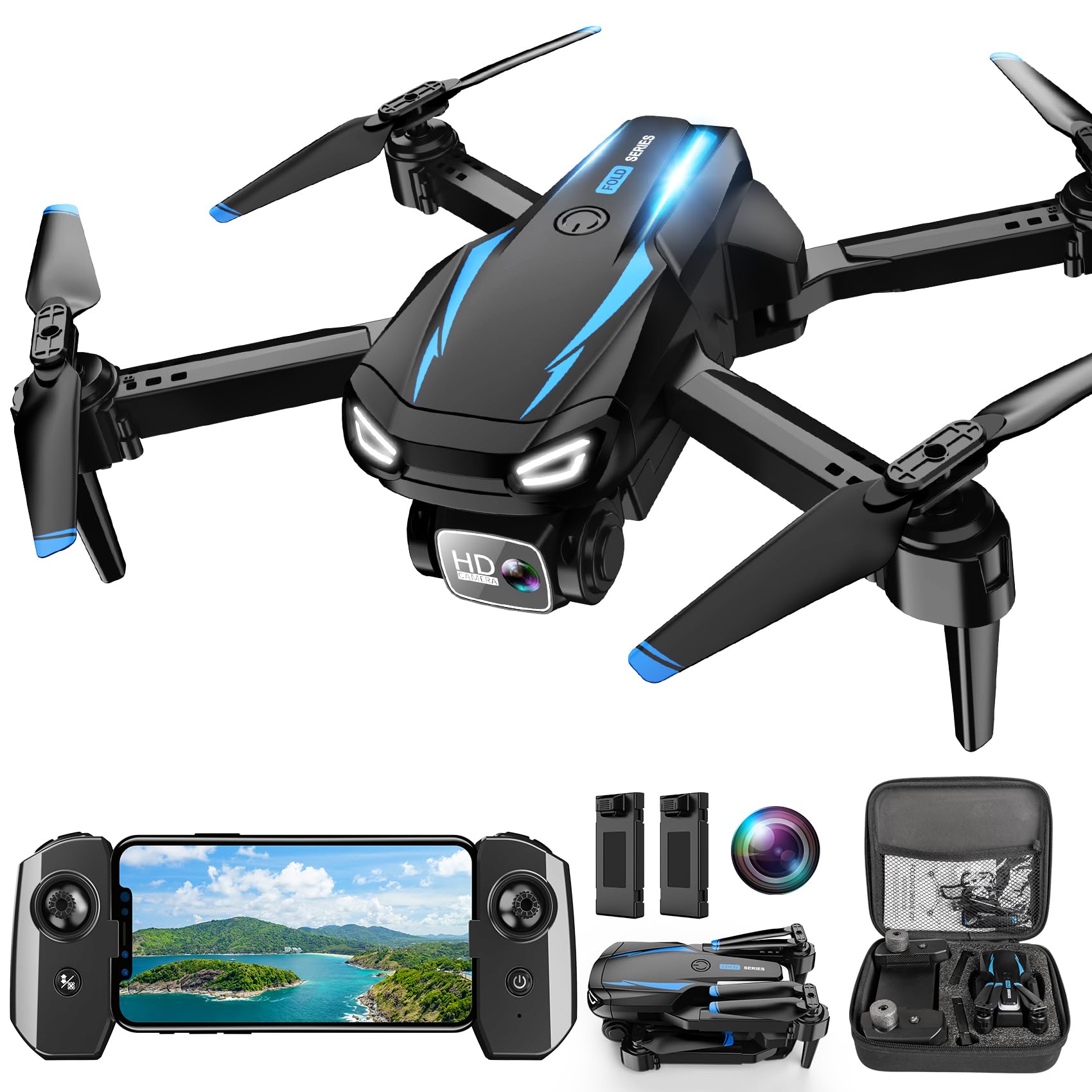 Dazlen drone with 1080p FPV camera captures sharp aerial views for beginners