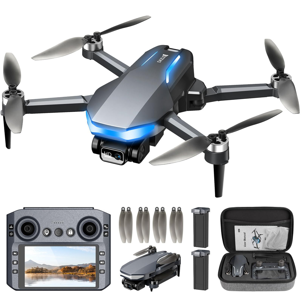 Dazlen GPS Drone with 2K camera captures smooth aerial footage of landscapes