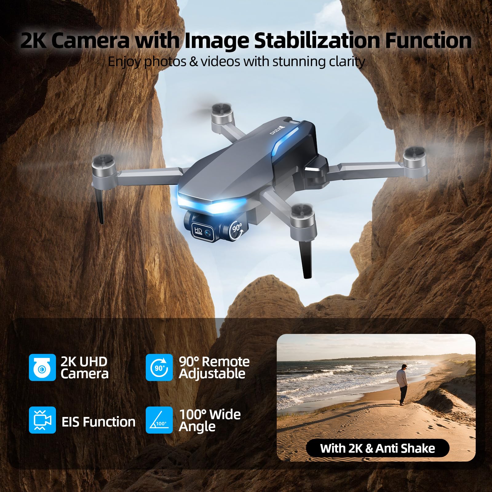 Dazlen GPS Drone with 4.5-inch remote delivers a delay-free live feed