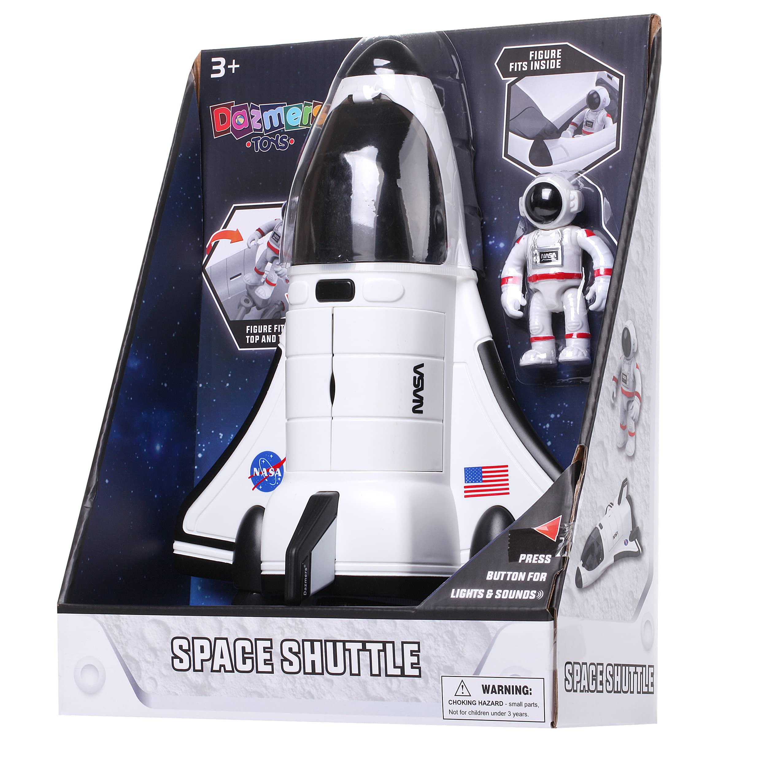 Dazmers space shuttle with astronaut figure in cockpit for imaginative adventures