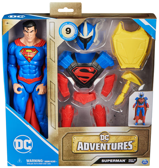 DC Adventures Superman figure shows 17 articulation points for dynamic poses