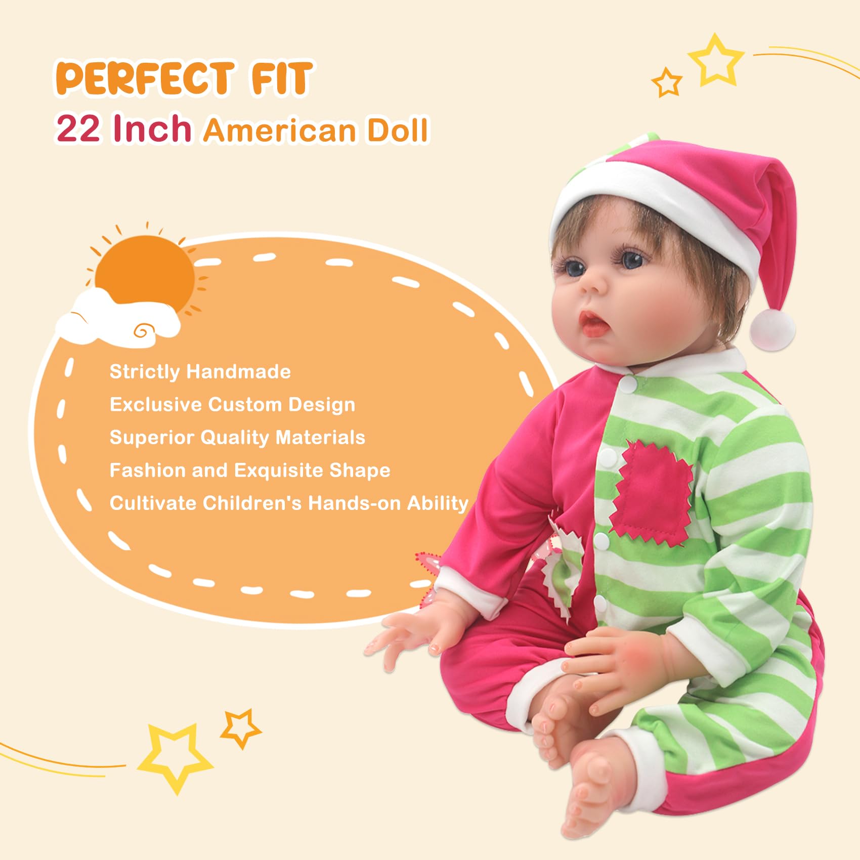 DC-BEAUTIFUL onesie with mushroom bib and socks for cute mix-and-match