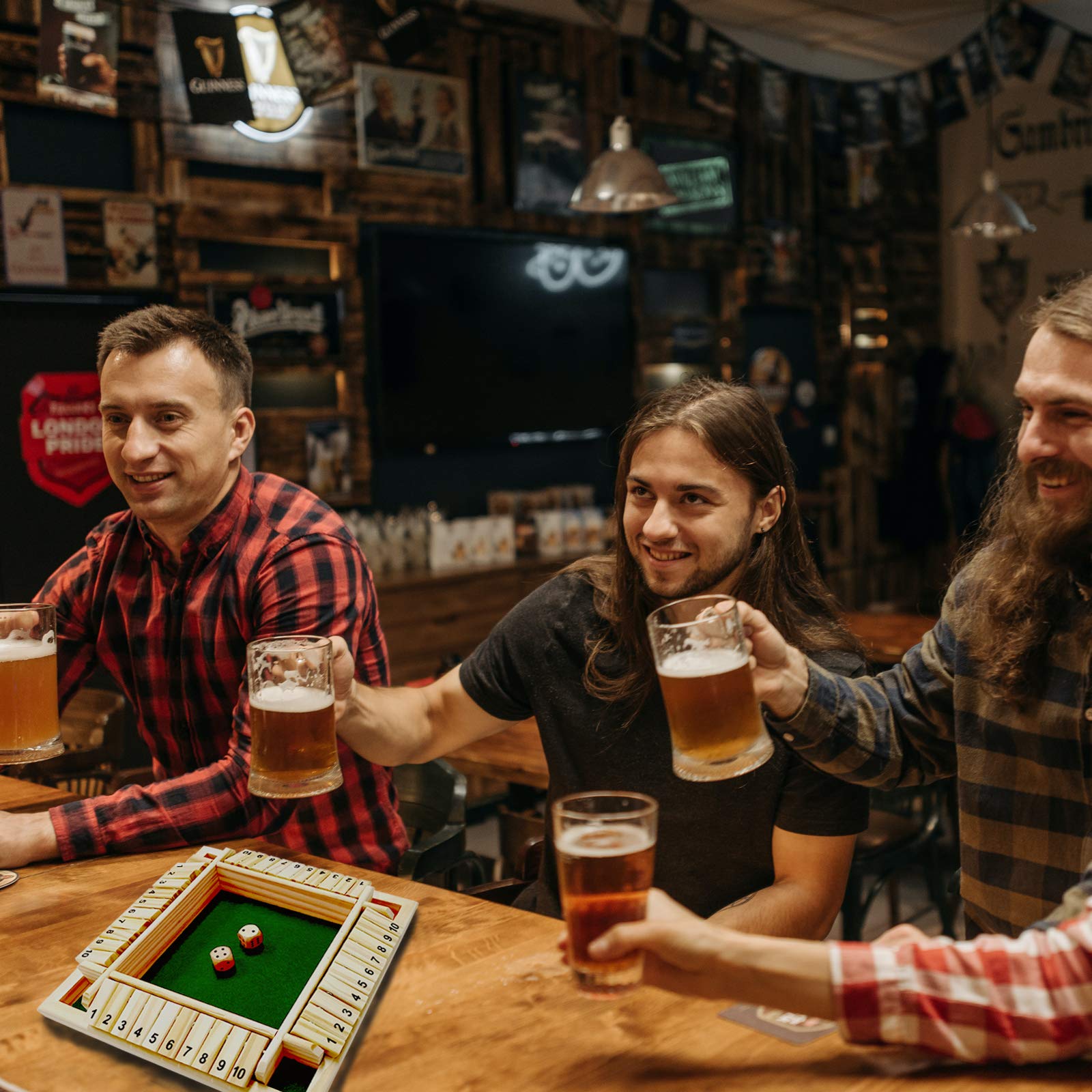 DC-BEAUTIFUL Shut The Box game night setup creates cozy party vibes.