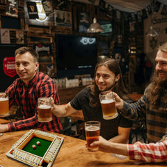 DC-BEAUTIFUL Shut The Box game night setup creates cozy party vibes.