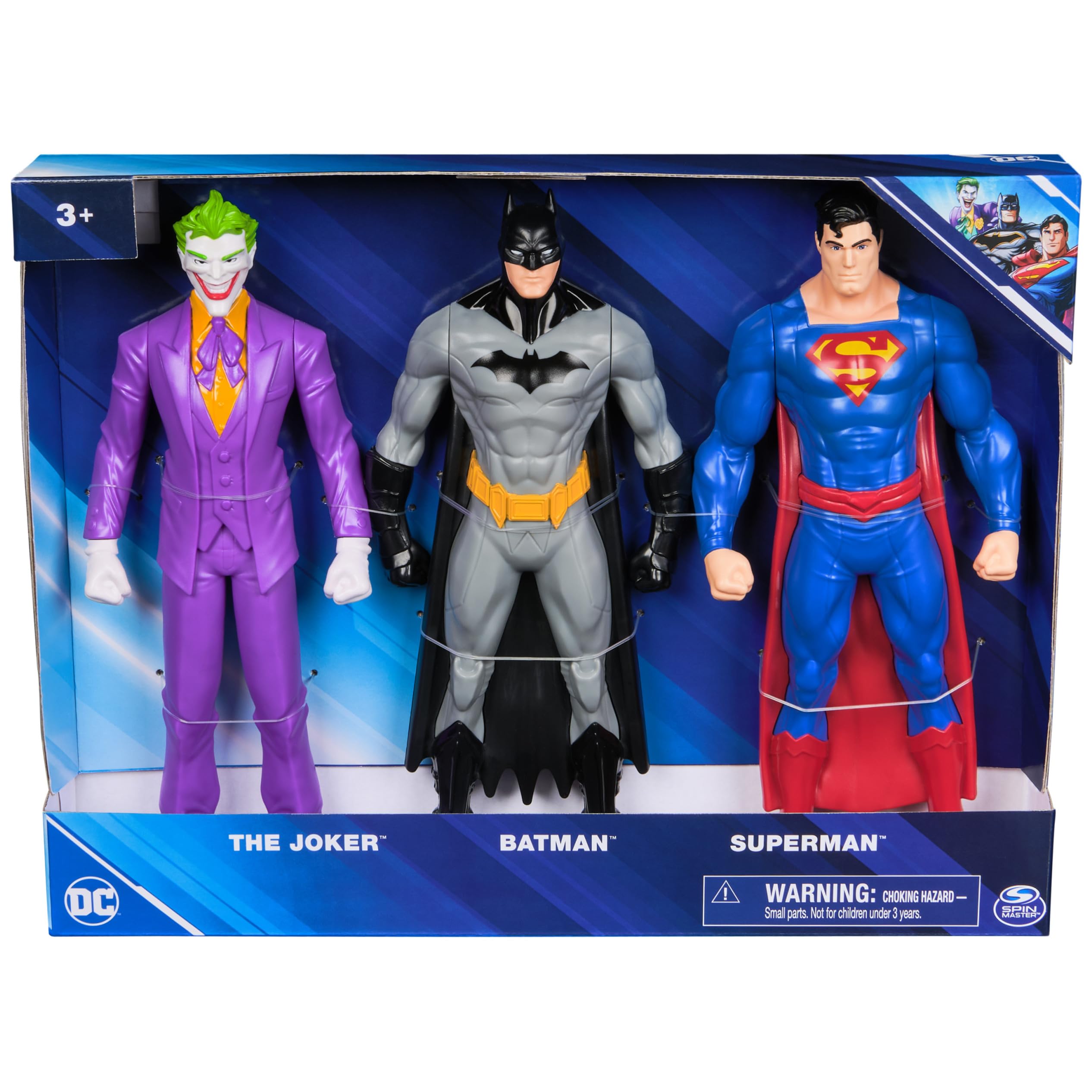 DC Comics 3-pack figures with detailed sculpt for realistic heroes