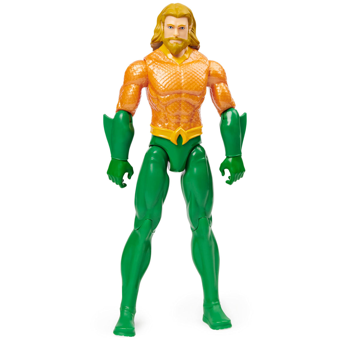 DC Comics Aquaman action figure front view for display and storytelling.