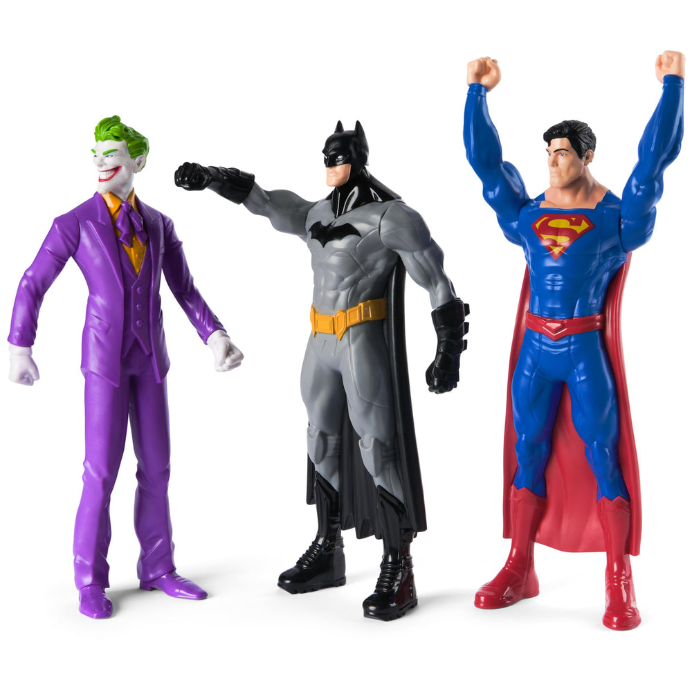 DC Comics Justice League display setup with 3-pack figures