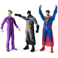DC Comics Justice League display setup with 3-pack figures