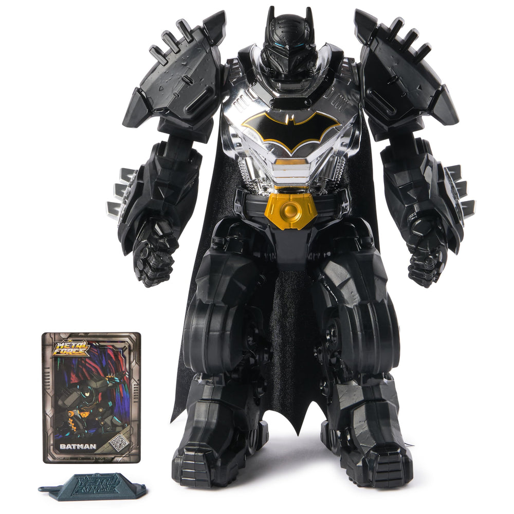 DC Comics Metal Force Batman 12-inch figure on display with dramatic presence