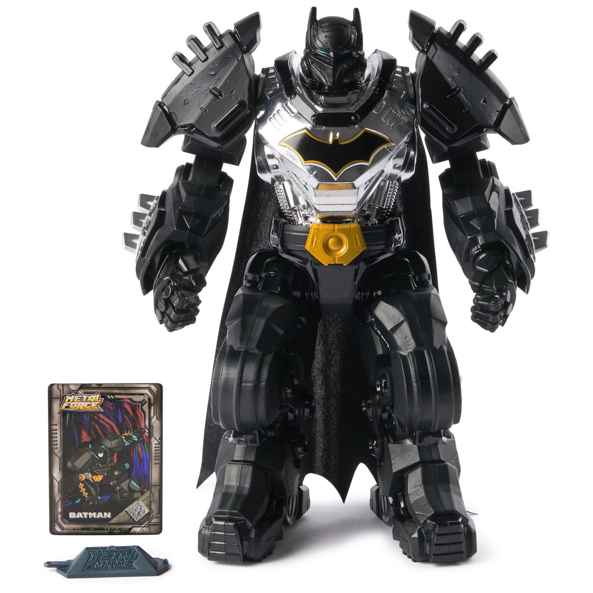 DC Comics Metal Force Batman 12-inch figure on display with dramatic presence