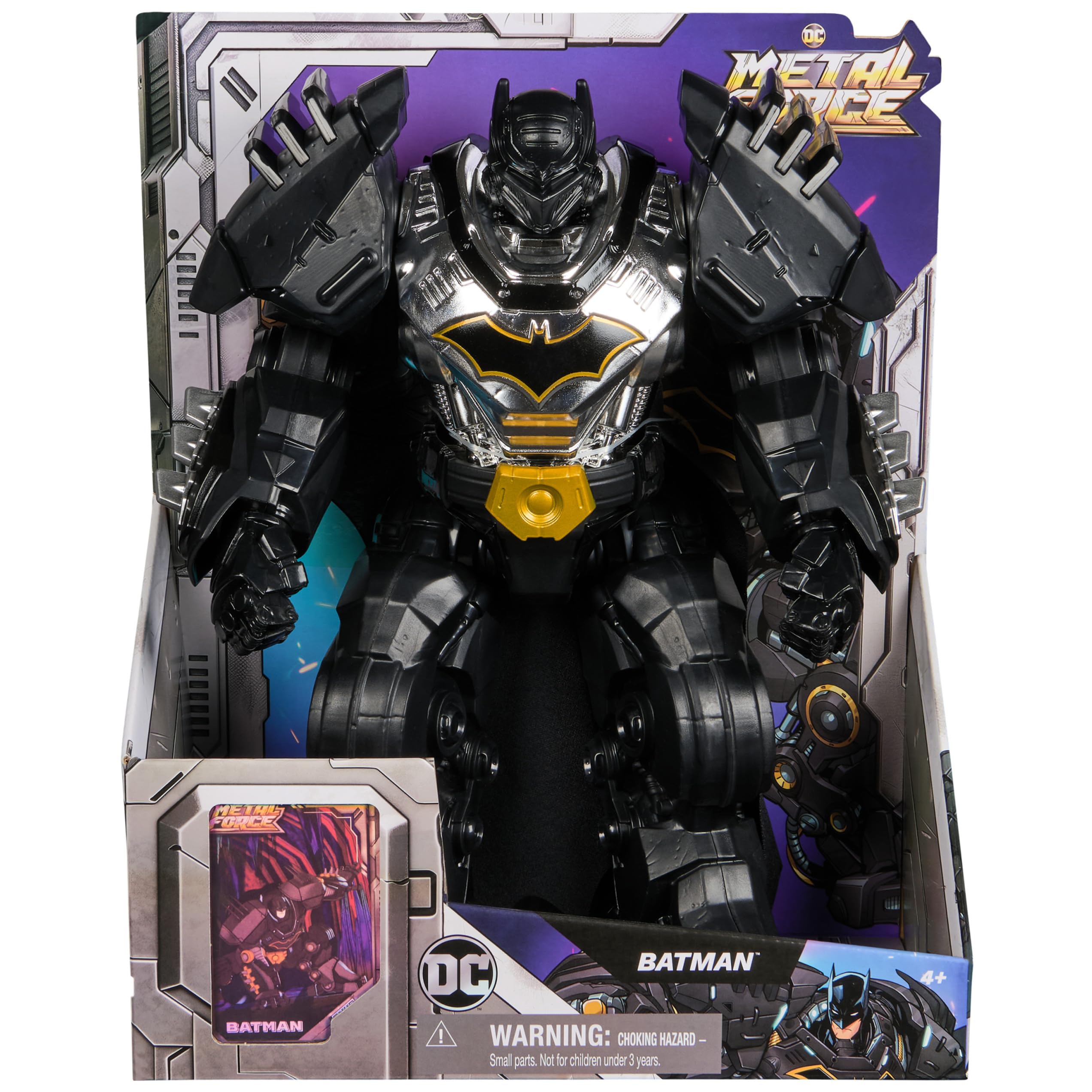 DC Comics Metal Force Superman 12-inch figure highlighting metallic armor shine