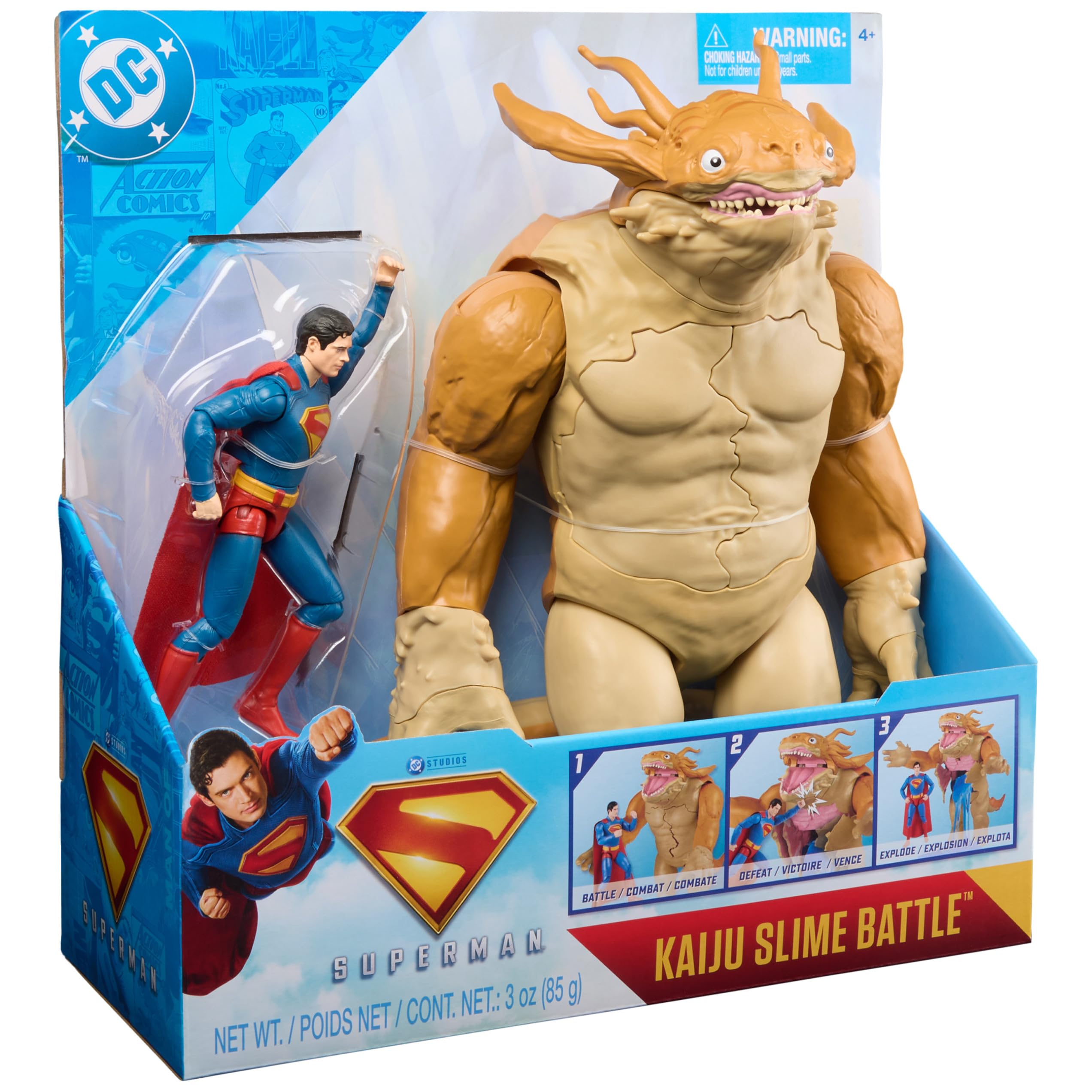 DC Comics packaging image of the Superman Kaiju Slime Battle set