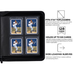 Front cover of the D DACCKIT Toploader Binder protects cards with a rigid padding.