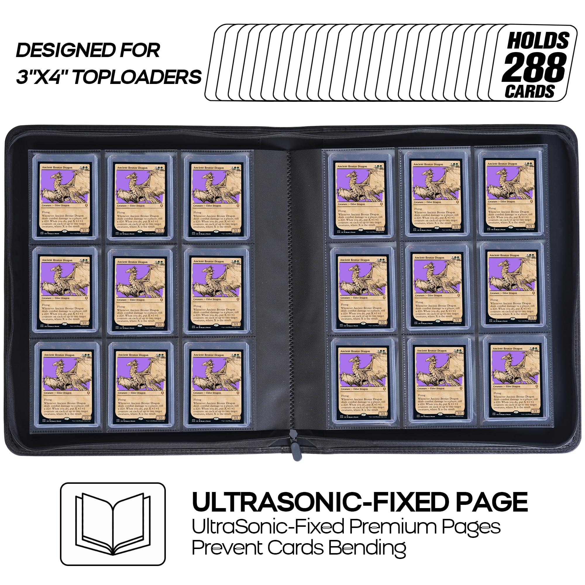 D DACCKIT heavy-duty zipper keeps contents secure when not in use.