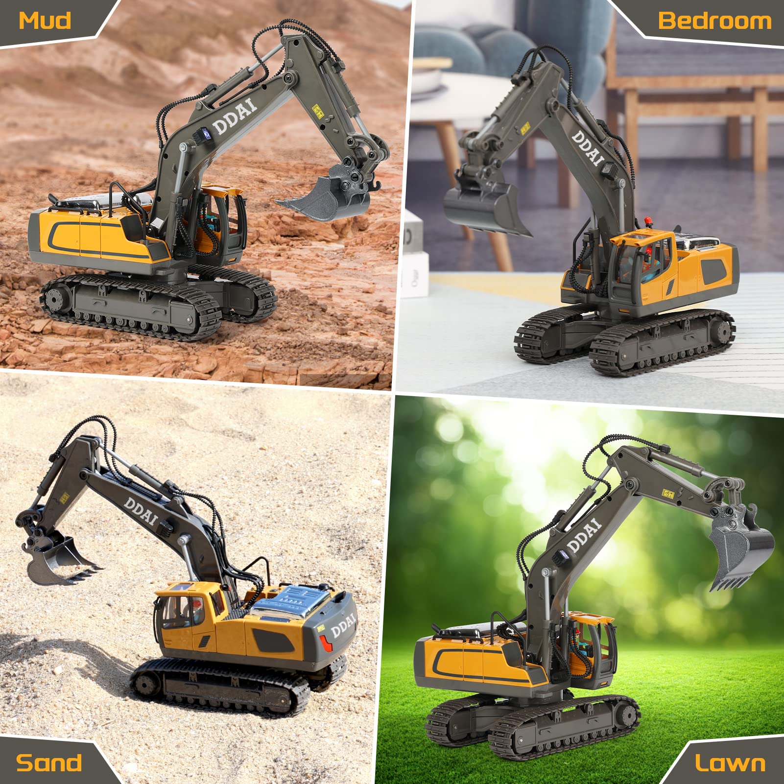 DDAI metal shovel digging action for sturdy scooping.