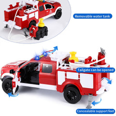 DDZOOU Big Fire Truck Toy features music and lights for dynamic pretend missions.