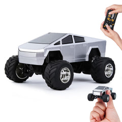 DDZOOU Mini RC Truck in silver shell for durable portability and indoor play.