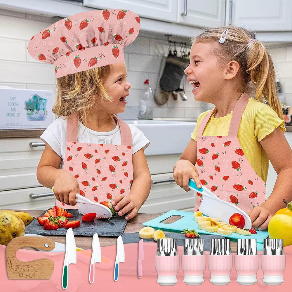 DEABOLAR kid cutting board offers a sturdy pretend prep surface
