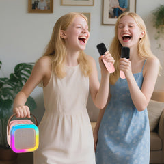 DEABOLAR portable karaoke with strap enables easy transport for home or on-the-go events.