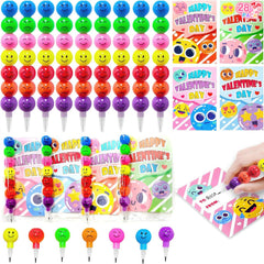 Dealot valentine cards with stacking pencils set for kids' classroom gifts