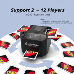Dealtron Shadow Black shuffler battery view shows rechargeable power.