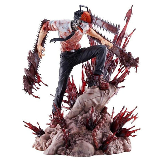 DEAMNAI Denji figure front view highlights vibrant detail for display