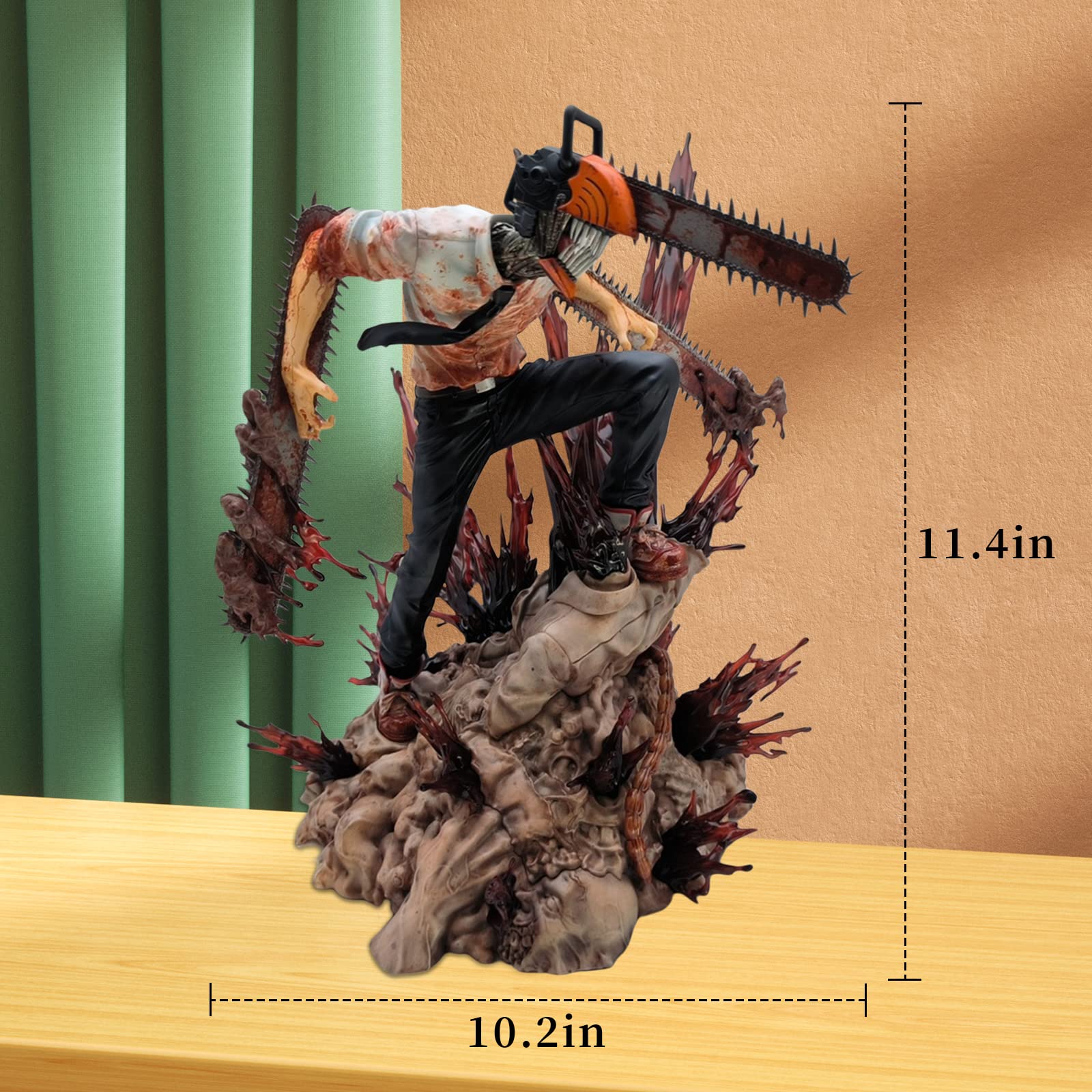 DEAMNAI Denji figure rear view demonstrates balanced posture for display