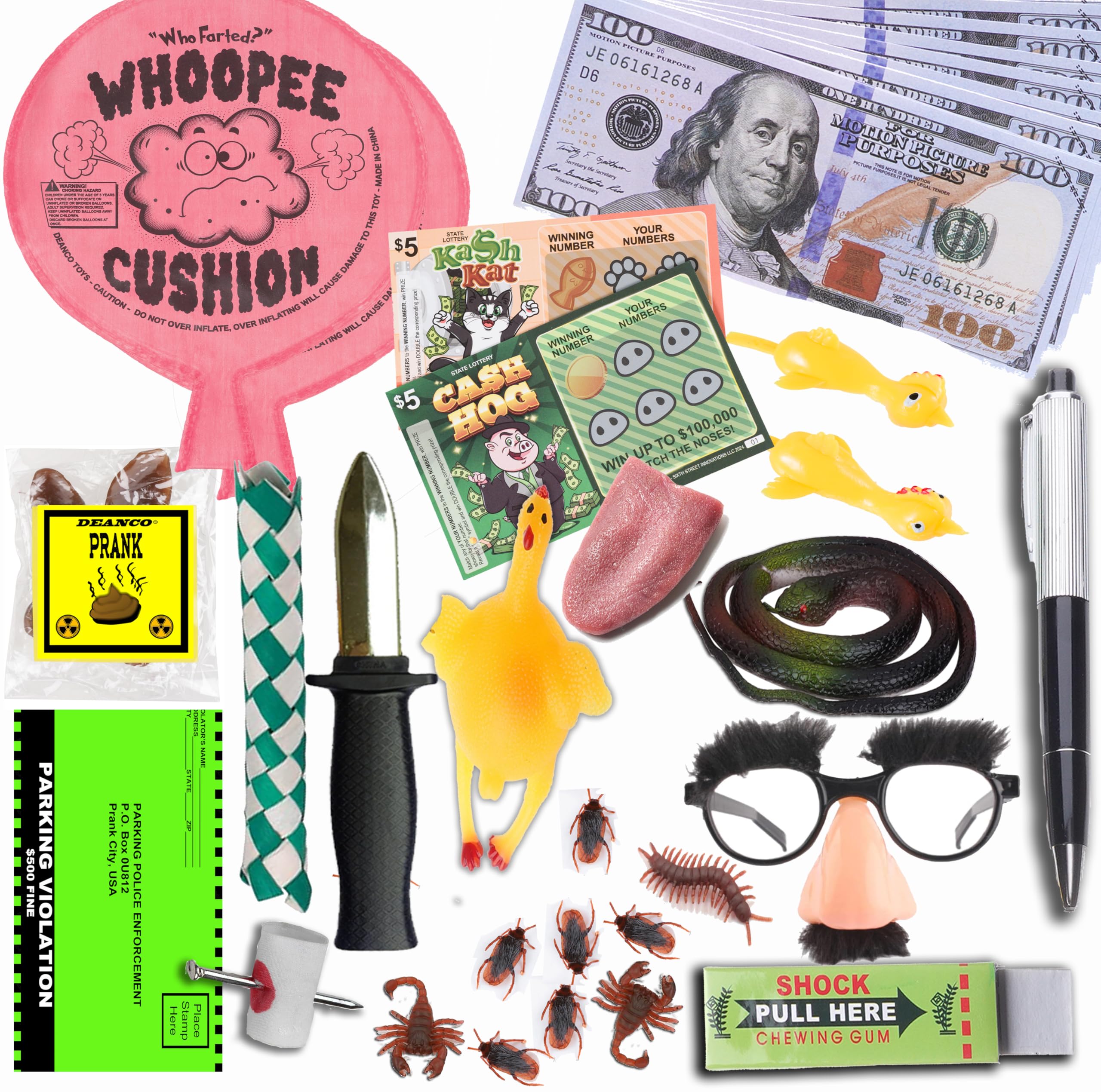 DEANCO Prank Kit whoopee cushion delivering classic laughter.