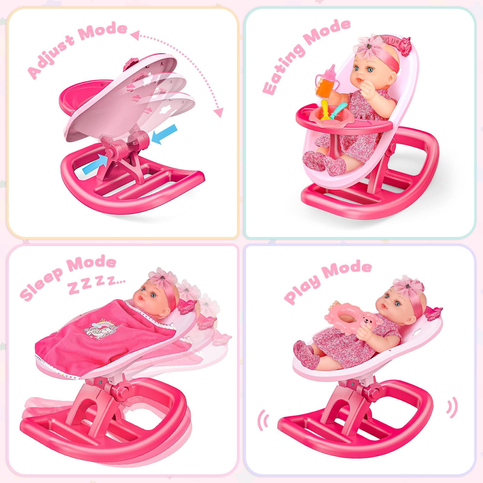 deAO 2in1 baby rocker chair ideal for soothing, imaginative caregiving.