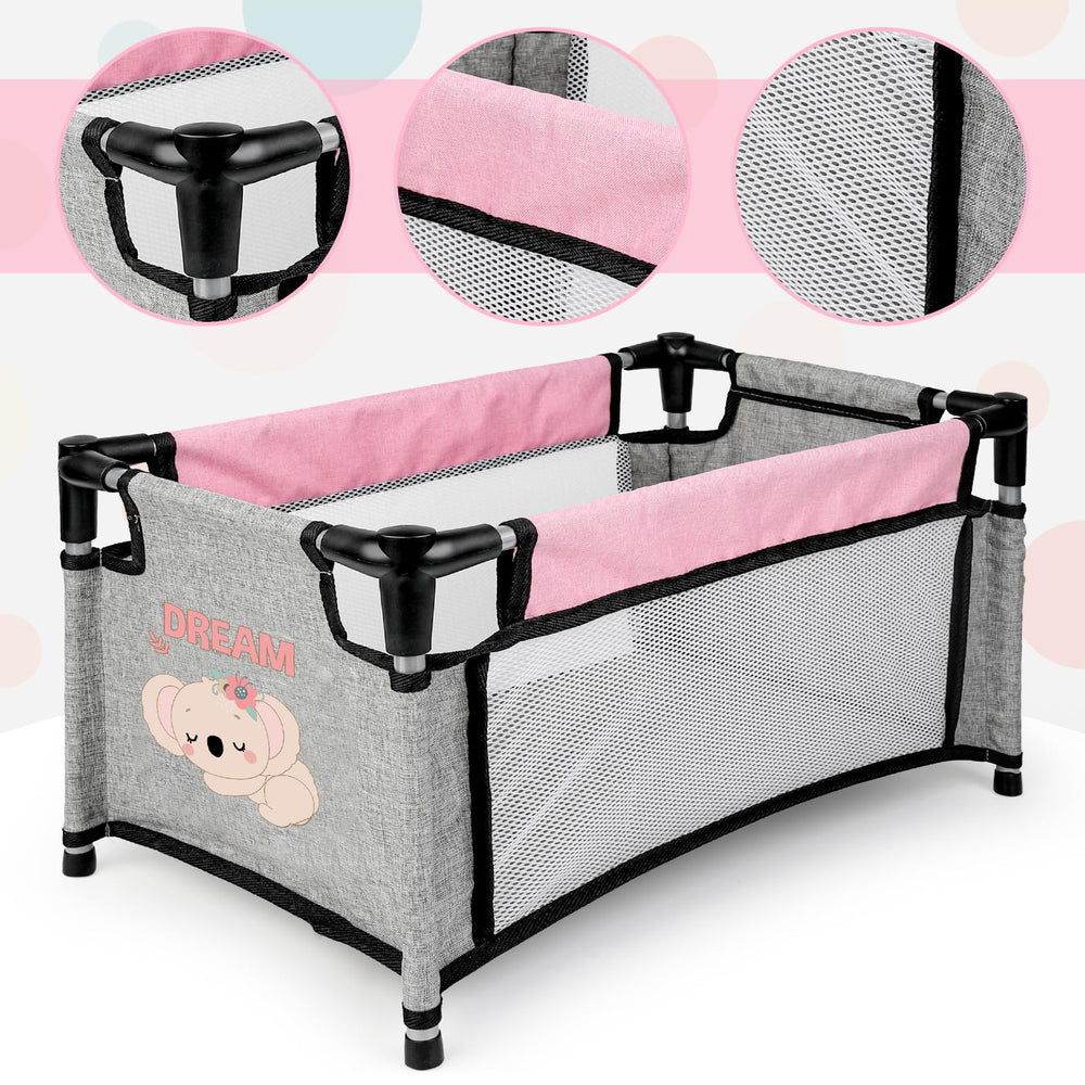 deAO baby doll bib protects outfits during pretend meals.
