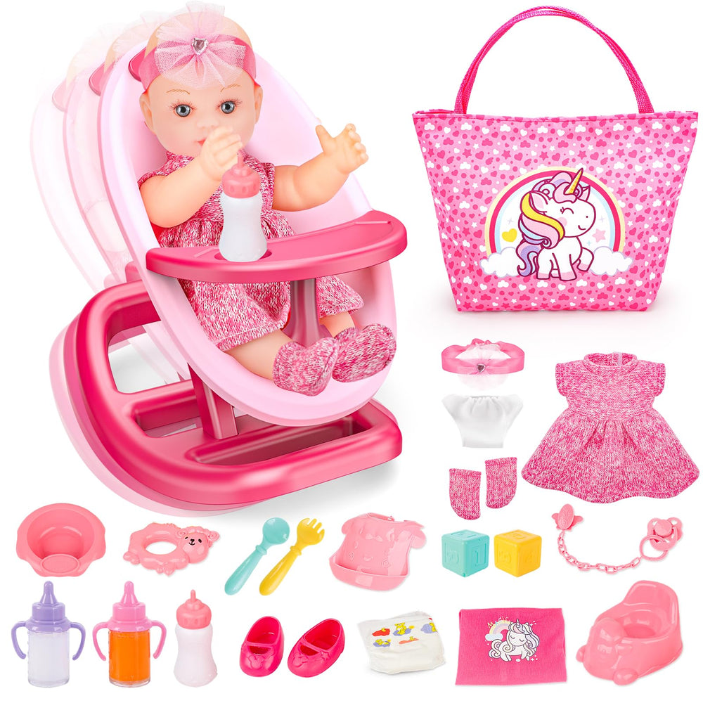 deAO baby doll crib set for immersive pretend play.