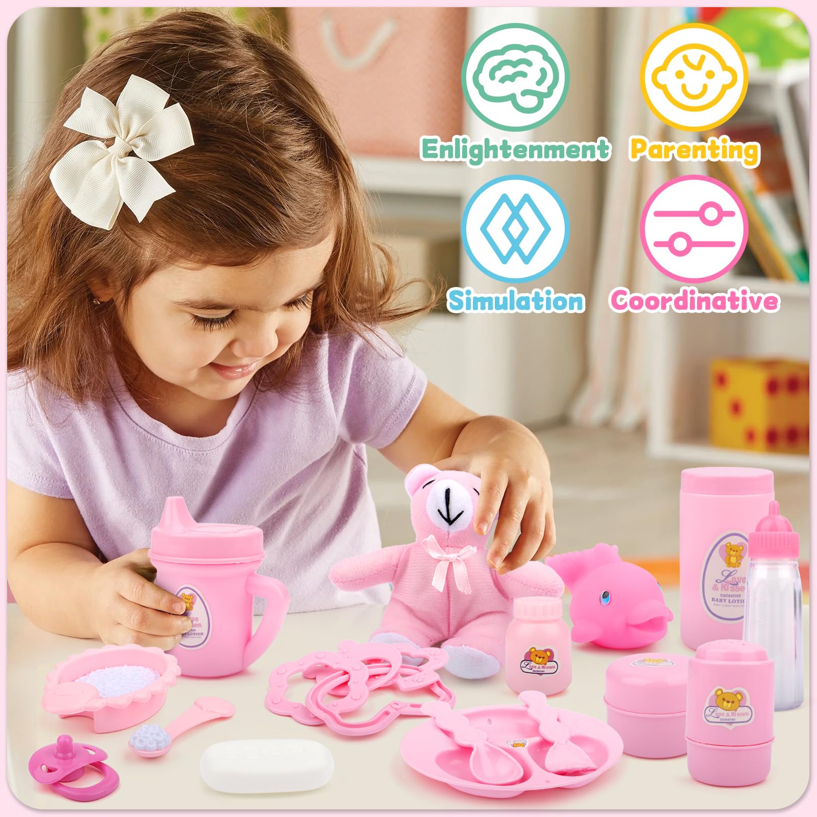 deAO feeding accessories for dolls supporting realistic pretend meals