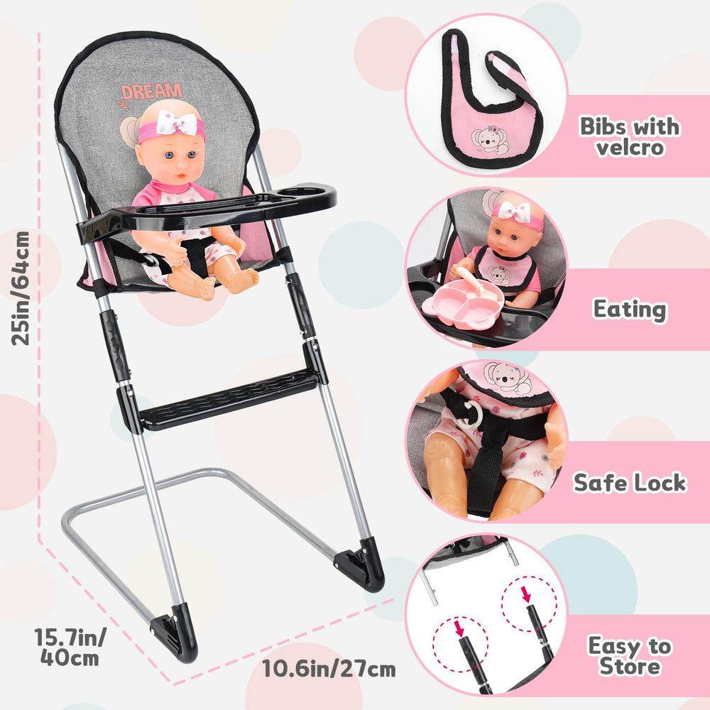 deAO foldable bassinet saves space for travel-friendly play.