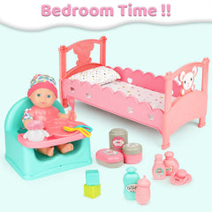 deAO doll crib scene supports comforting play and doll positioning