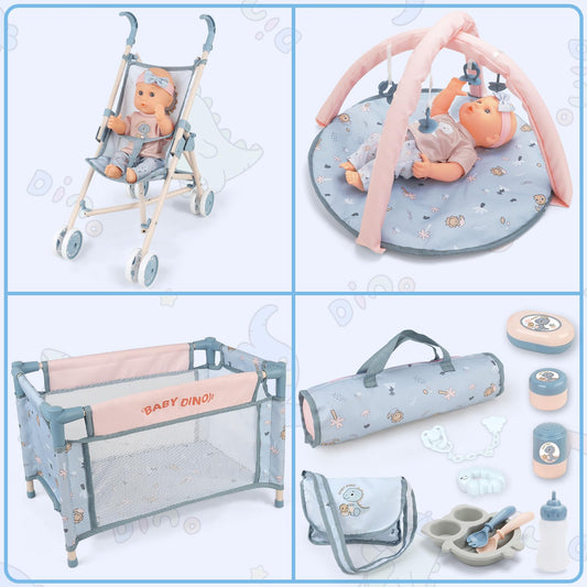 deAO baby doll set doll bed for nurturing stories and cozy naps