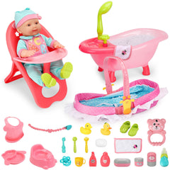 deAO Baby Doll Set feeding bottle and cup to spark nurturing routines