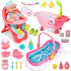 deAO Baby Doll Set high chair for realistic nurturing play and seating the doll