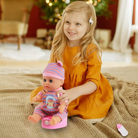 deAO 14-inch doll and accessories for interactive feeding and changing play